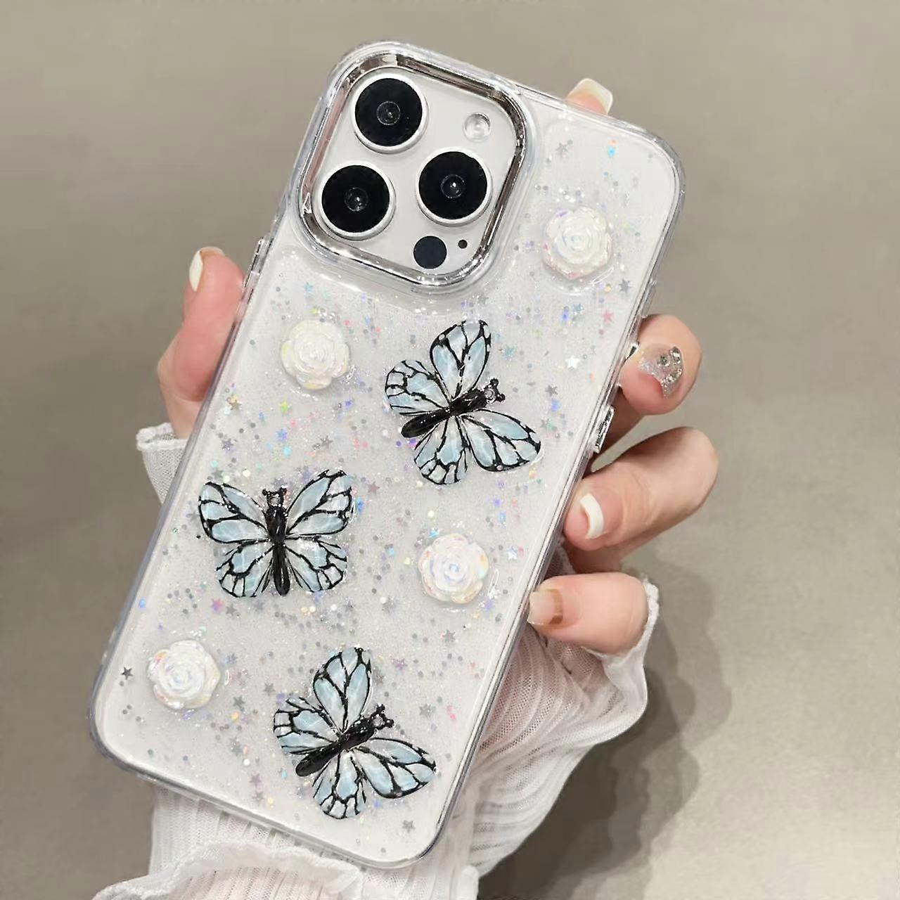 Glitter 3D Butterfly TPU Phone Case