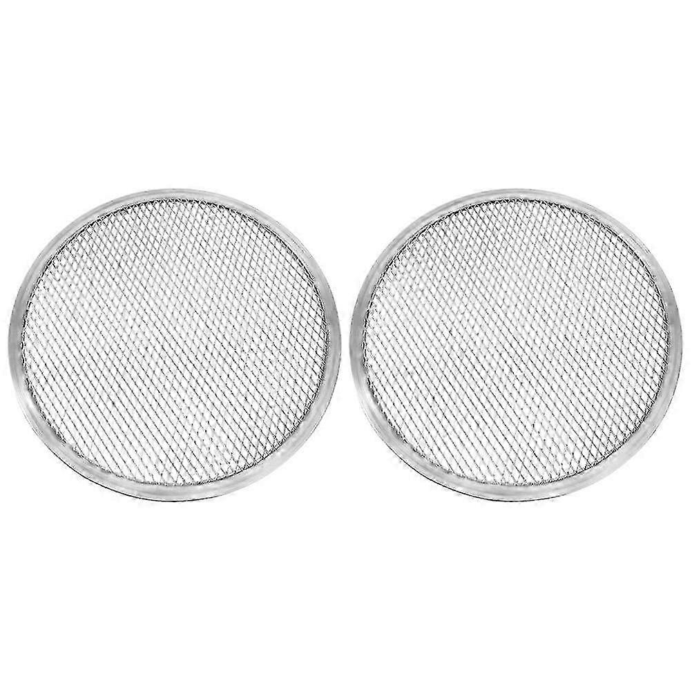 2pcs Runde Pizza Screen Backform mit Loch Aluminium Pizza Backform