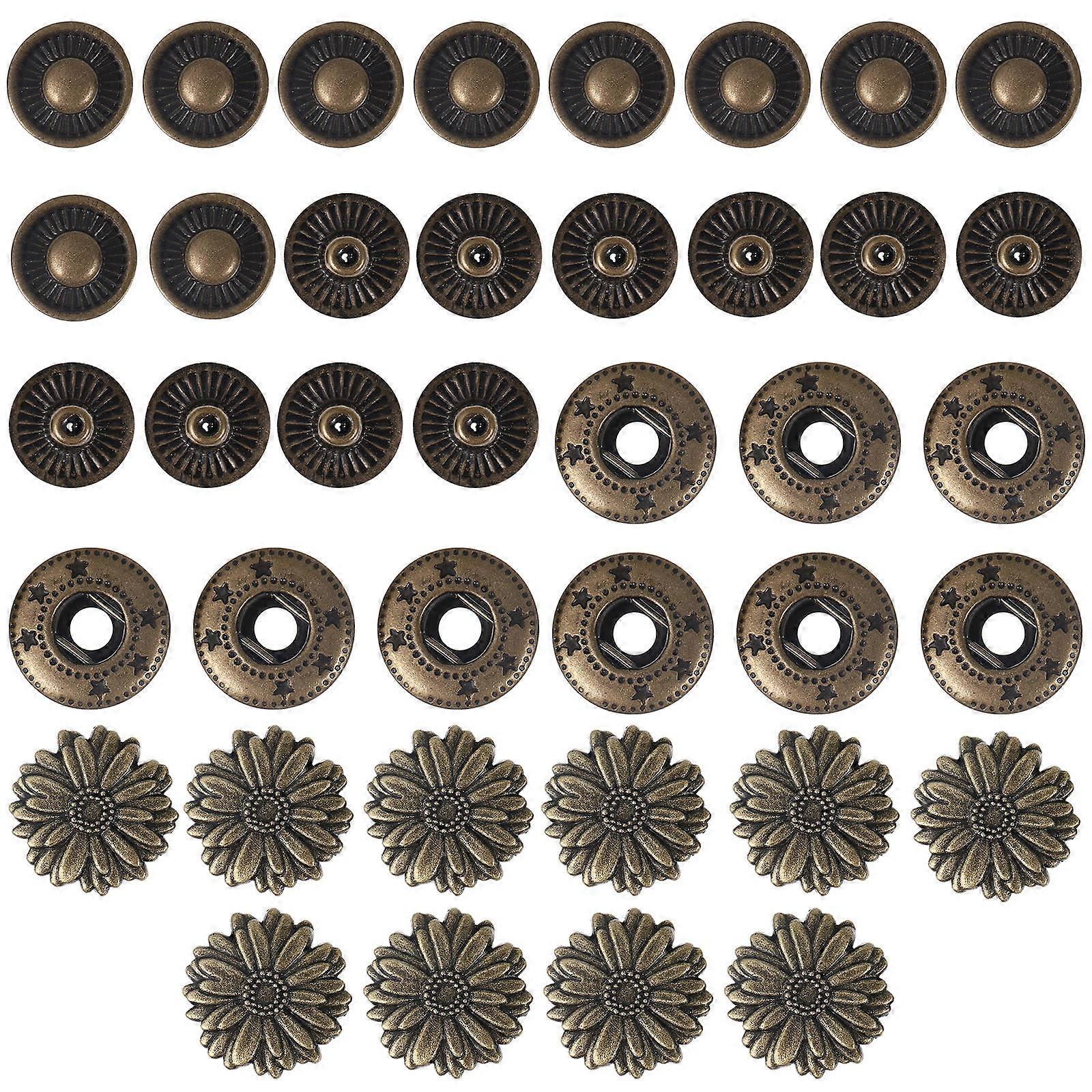 Snap Fasteners Button Metal Buttons Diy Craft Tight Closure Home Sewing Three-Dimensional 10Pack