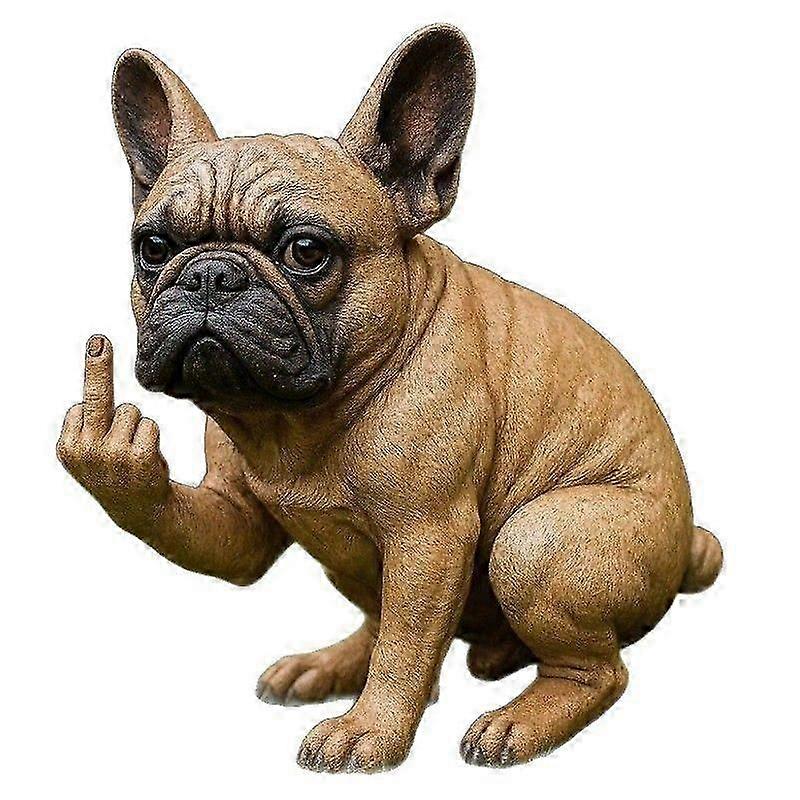 تمثال مضحك للحديقة على شكل كلب بولدوج فرنسي، تمثال جريء لكلب يتبرز، لافتة ترحيب بكلب بولدوج، منحوتة حيوانية للحديقة أو الفناء الخلفي أو الديكور الخارجي