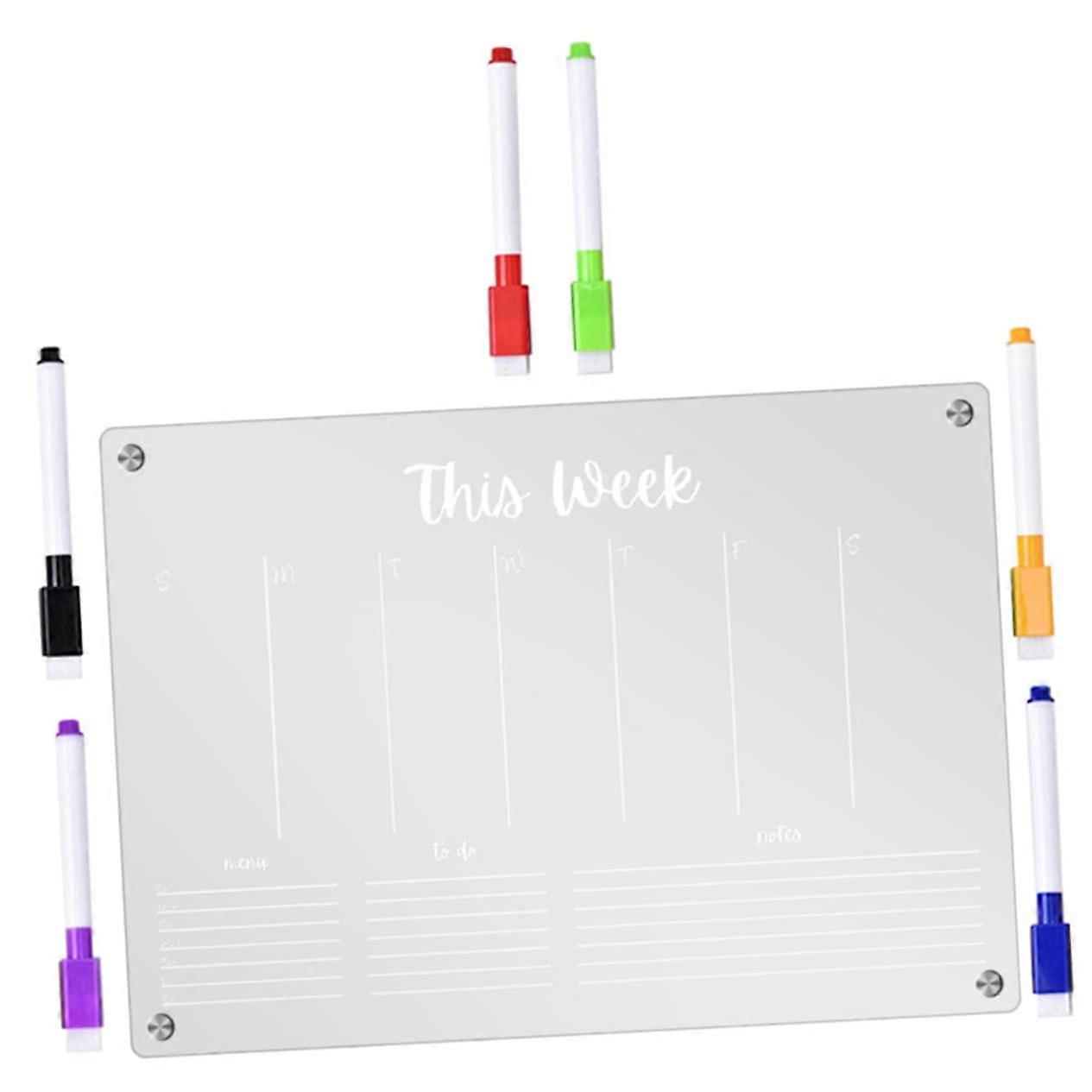 Magnetic Memo Board Large Calendar Weekly Planner Board Erasable Acrylic Transparent Dry Erase Whiteboard