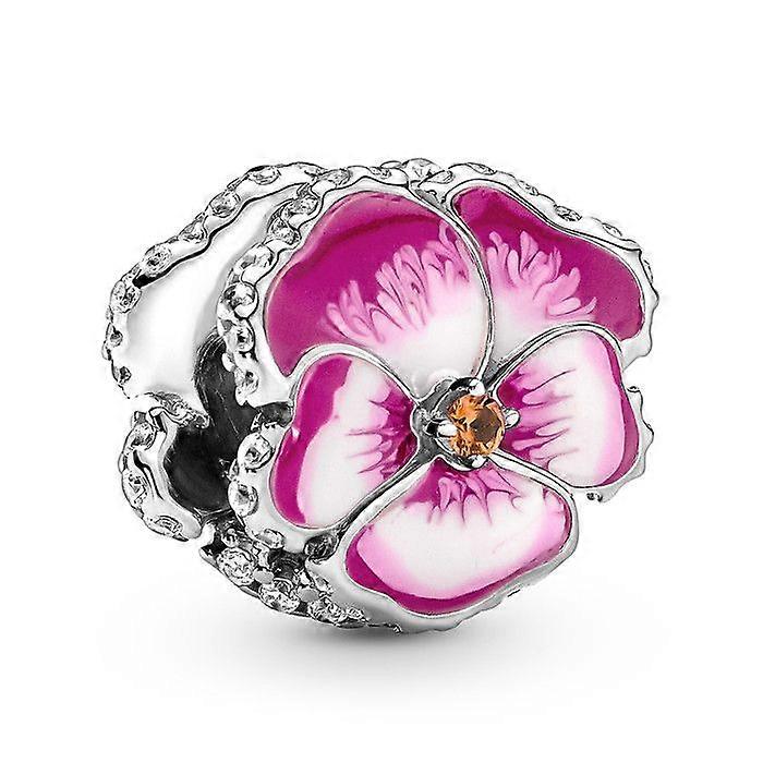 Charm - PANDORA - Rosa Stiefmütterchen - Silber - Rosa - Damen