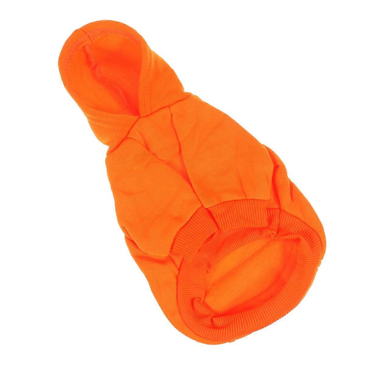 Pet Warm Clothing Plush Material for Small Dogs Comfortable and Adorable Orange 1Pcs