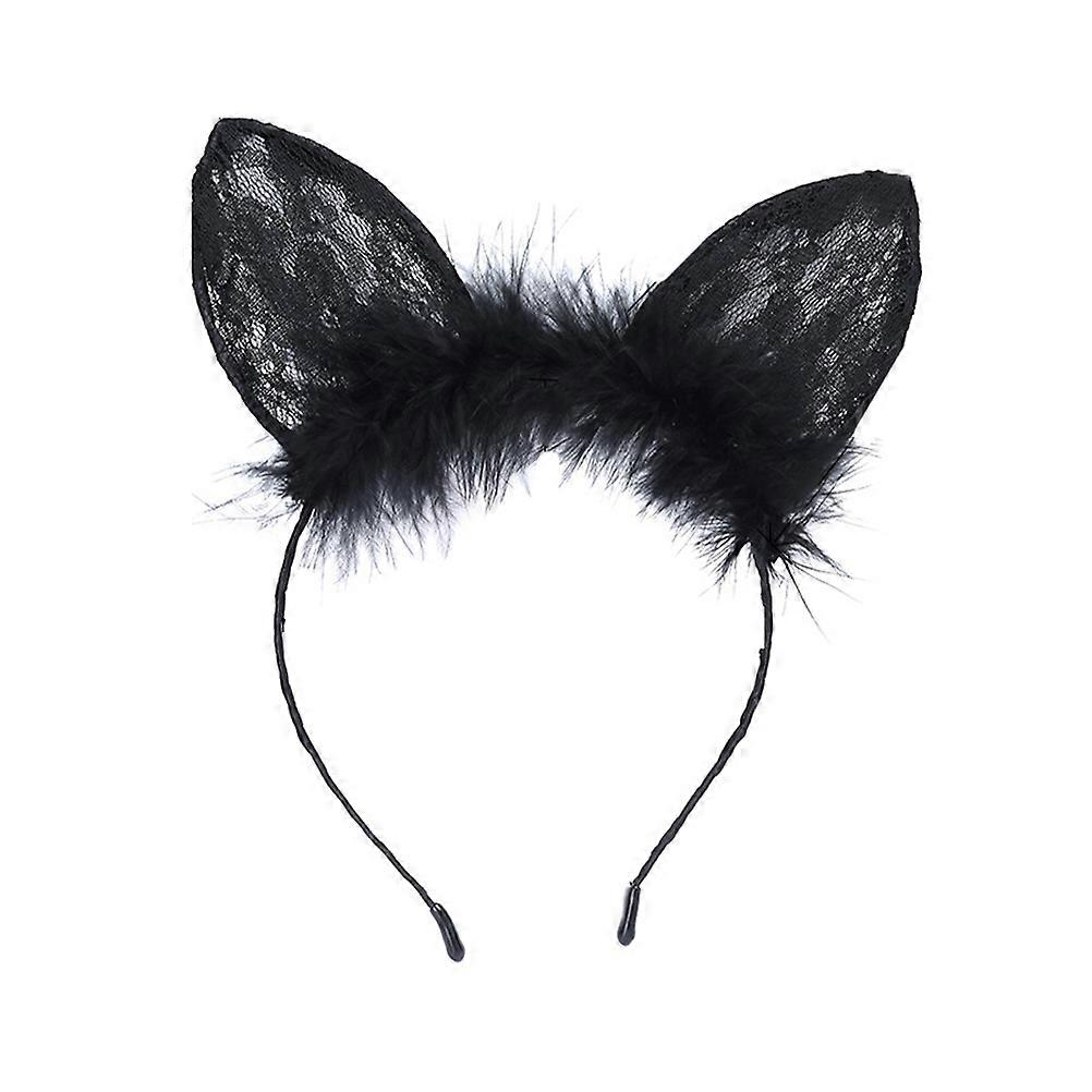 Women's Headbands Lace Material For Party Masquerade 1Set Black MM41-1