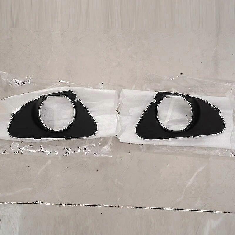 Black Front Bumper Fog Light Covers & Frame Surround - 1 Pair Compatible with BMW 6 Series E63 E64 2004-2010 2-Door Styling Accessories