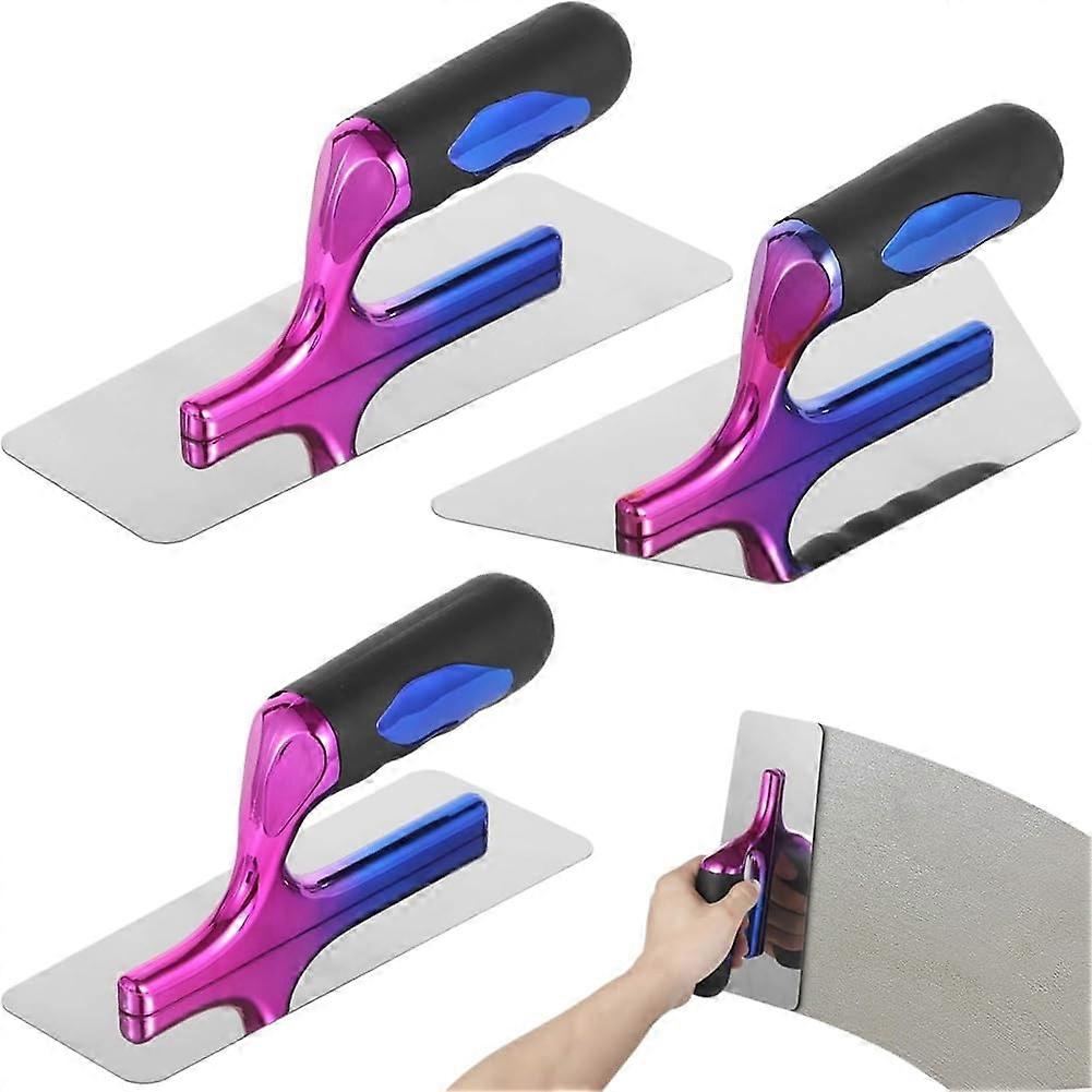 Venetian Plaster Finishing Tools Ergonomic 3Piece Plaster and Drywall Spatula Kit for Artists