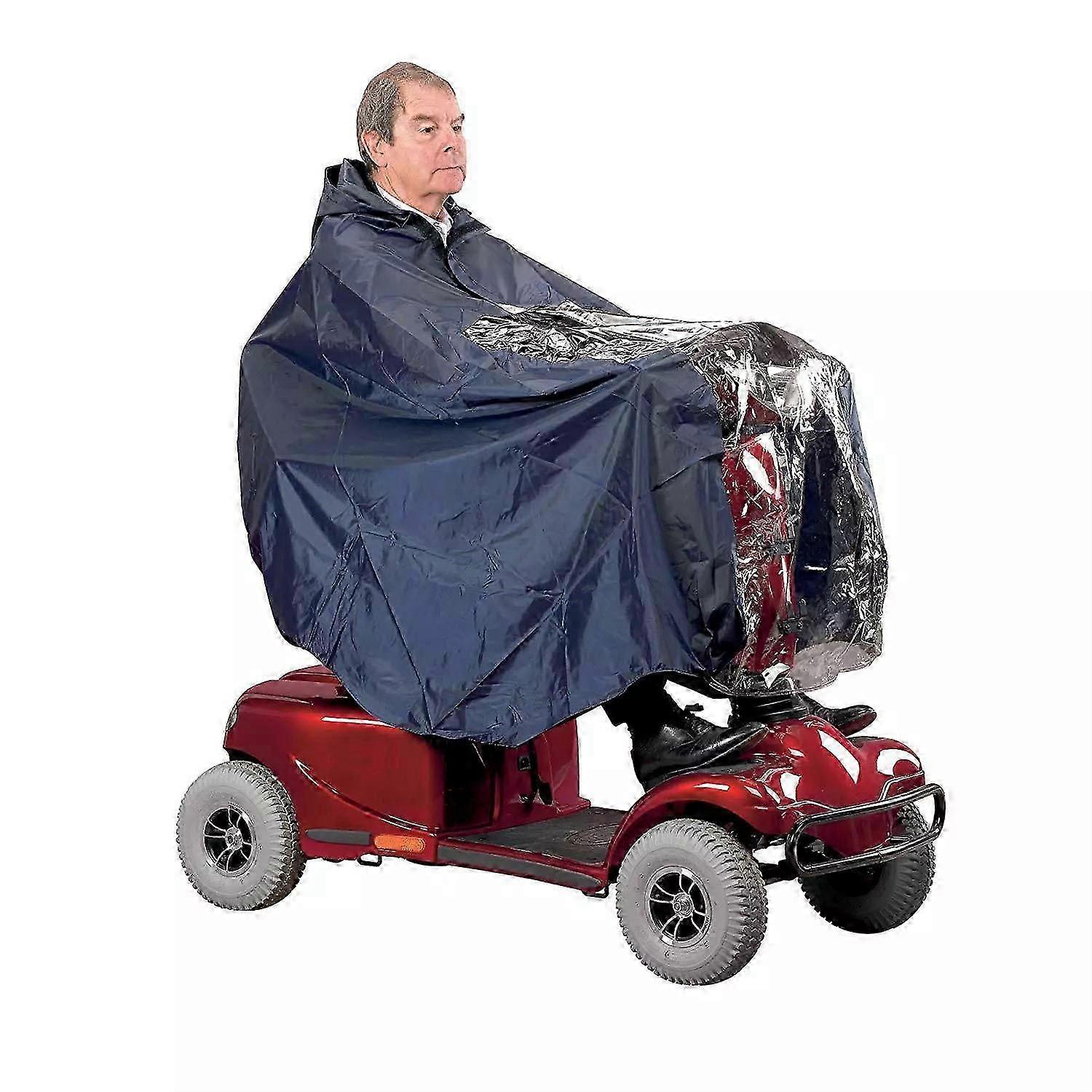 Mobility Scooter Rain Cover Waterproof Material Protect You and Your Scooter from Rain Snow Sleet and Sun,deep navy blue
