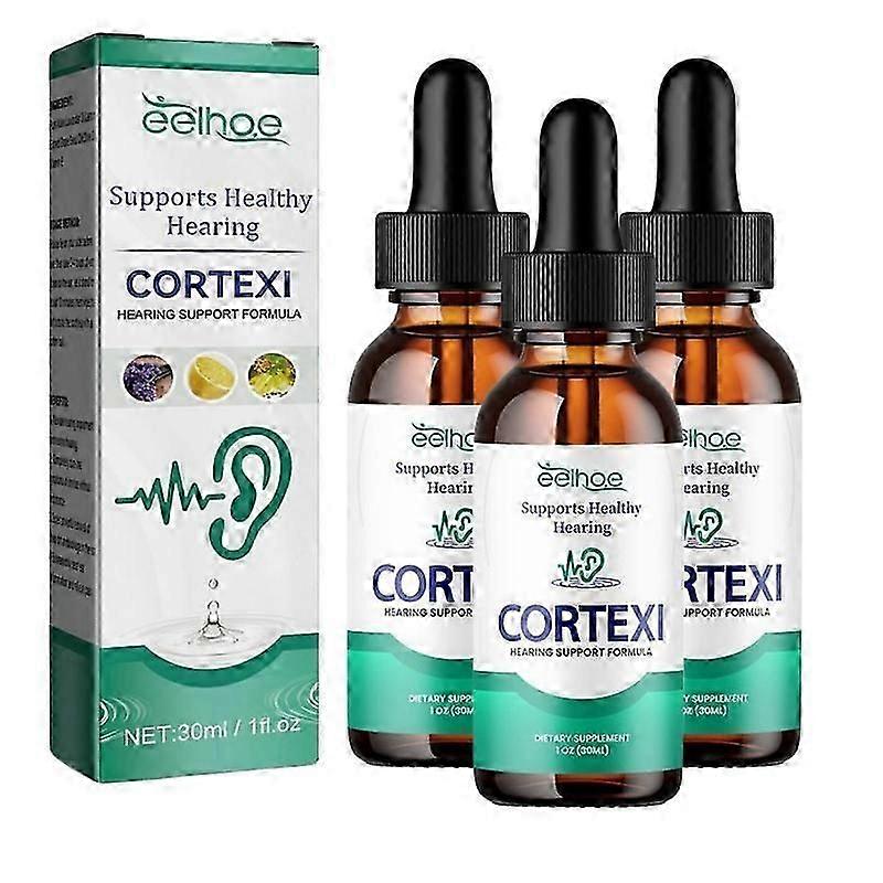 3pcs Cortexi gouttes - pour la santé de l’oreille, le soutien auditif, le tympan sain 30ml