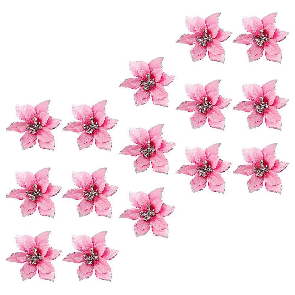 Simulation Flower Cluster Diy Scene Flower Prop Christmas Style Round Plastic 15Pcs