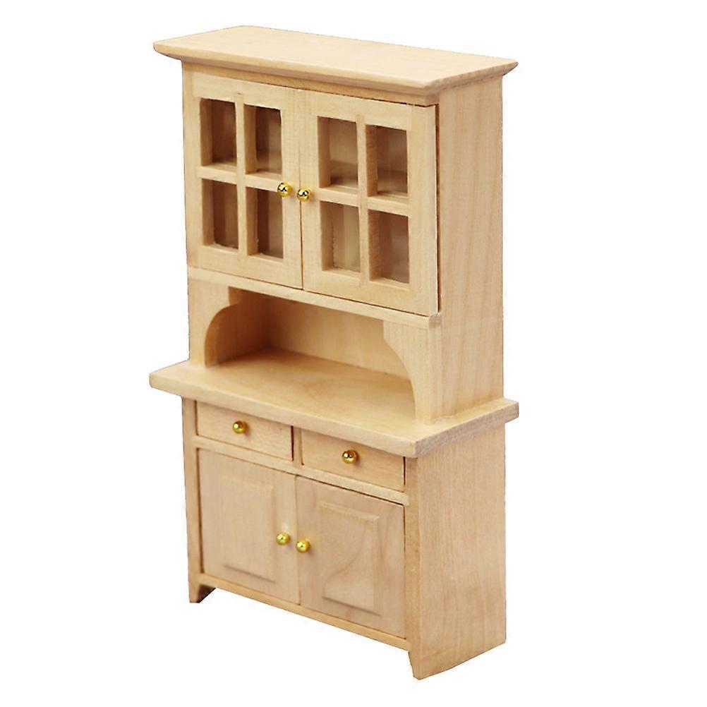 Lovely Mini Bookcase for Dollhouse Adornment Made of Synthetic Material Beige Color Lightweight and 1Pc