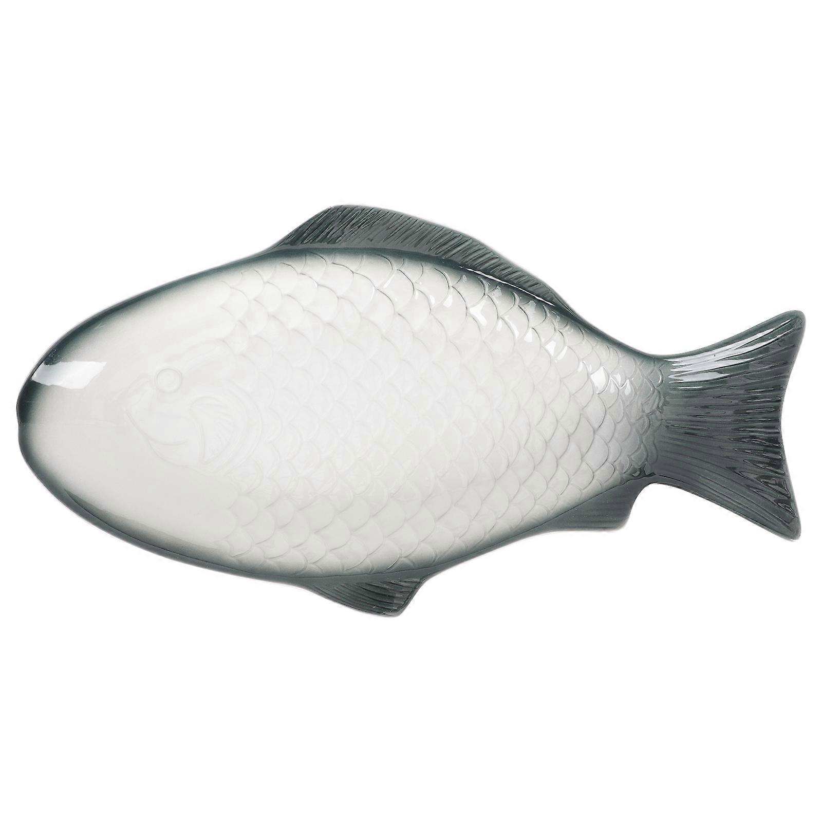 Dämpfendes Keramik-Fischtablett Dunkelgrün 39x20,5cm Lebensmittelaufbewahrungshalter 1Set