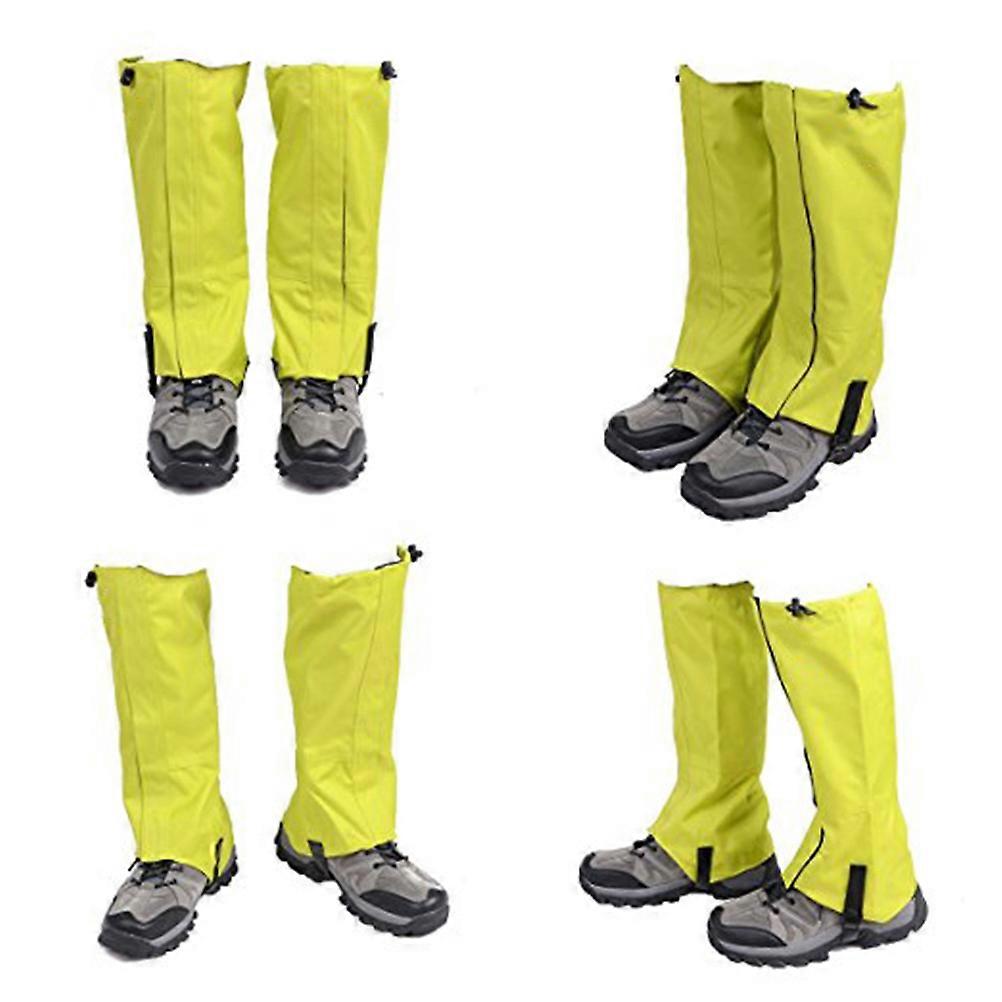 Waterproof Hiking Gaiters with Drawstring Adjustment and AntiSlip Strap for Outdoor Activities Size S Green