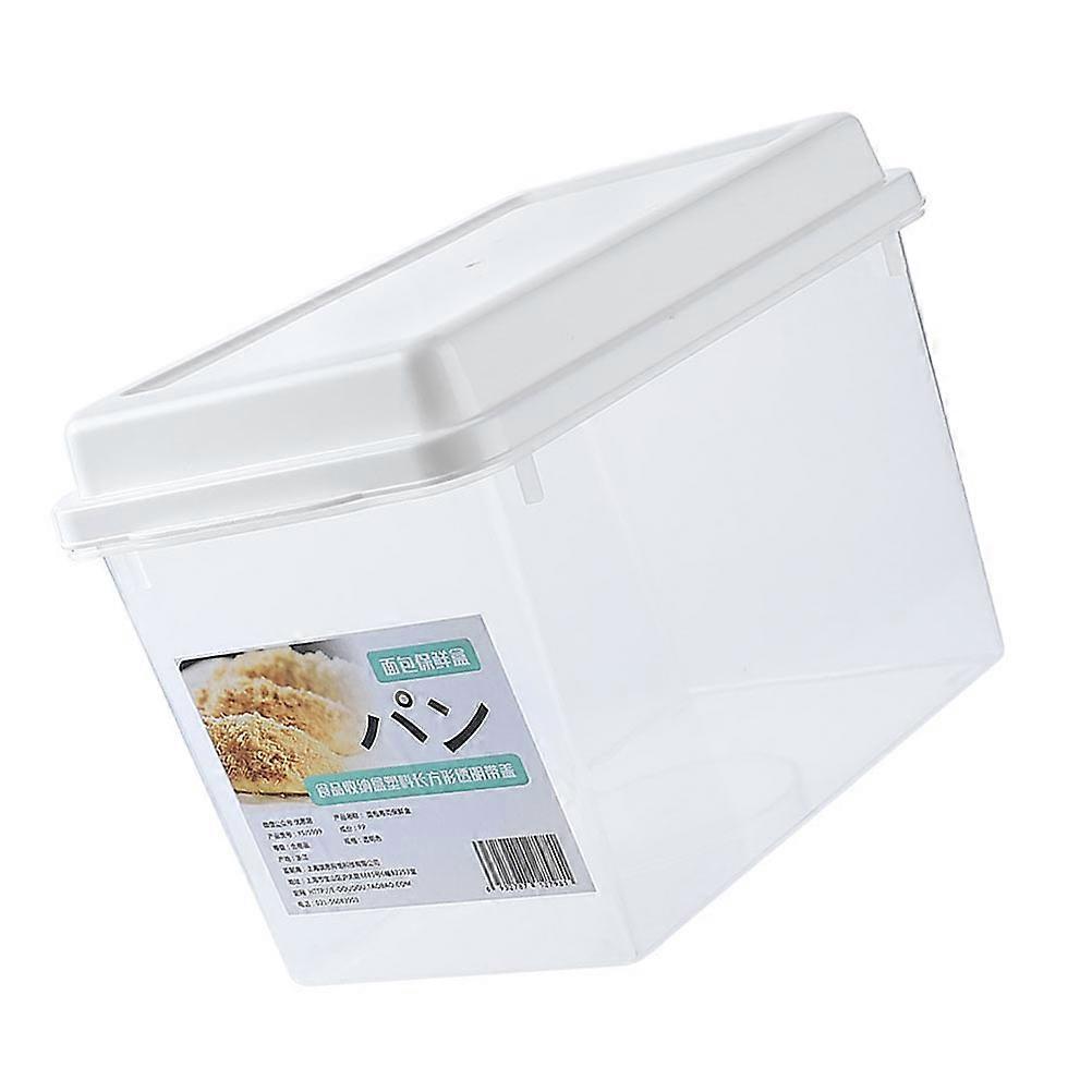 Rice Container Food Storage Box With Lid For Kitchen Organization White 23.5x16.5cm Simple Design 1Pcs