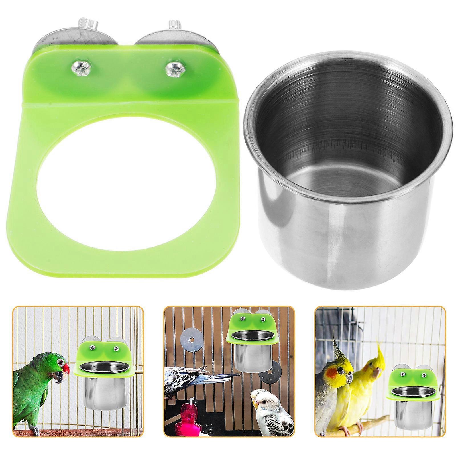 Parrot Food Feeding Container Bird Cage Accessories Holding Food Water 7.70X7.00X7.00CM 1Pcs