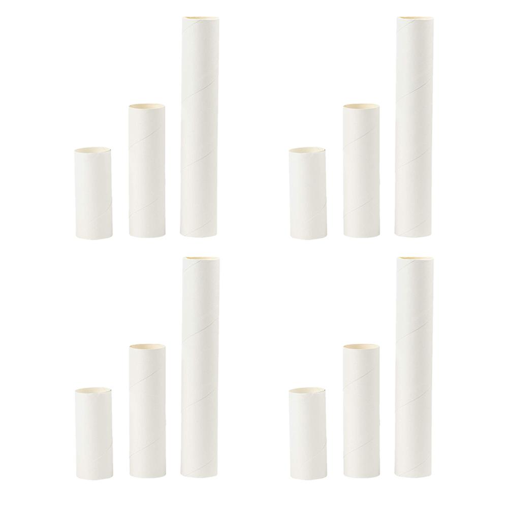 24PCS Kraft Paper Tubes White Cardboard Tubes for DIY Art Drawings Posters Paintings Protector