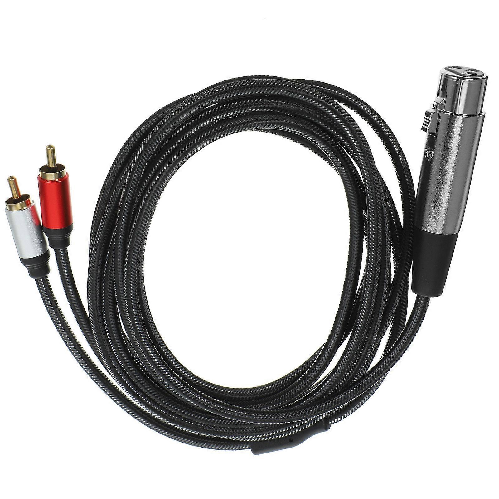 XLR to RCA Audio Adapter Cable – Professional Microphone Cord for High Fidelity Sound Transfer, Durable Oxygen Free Construction