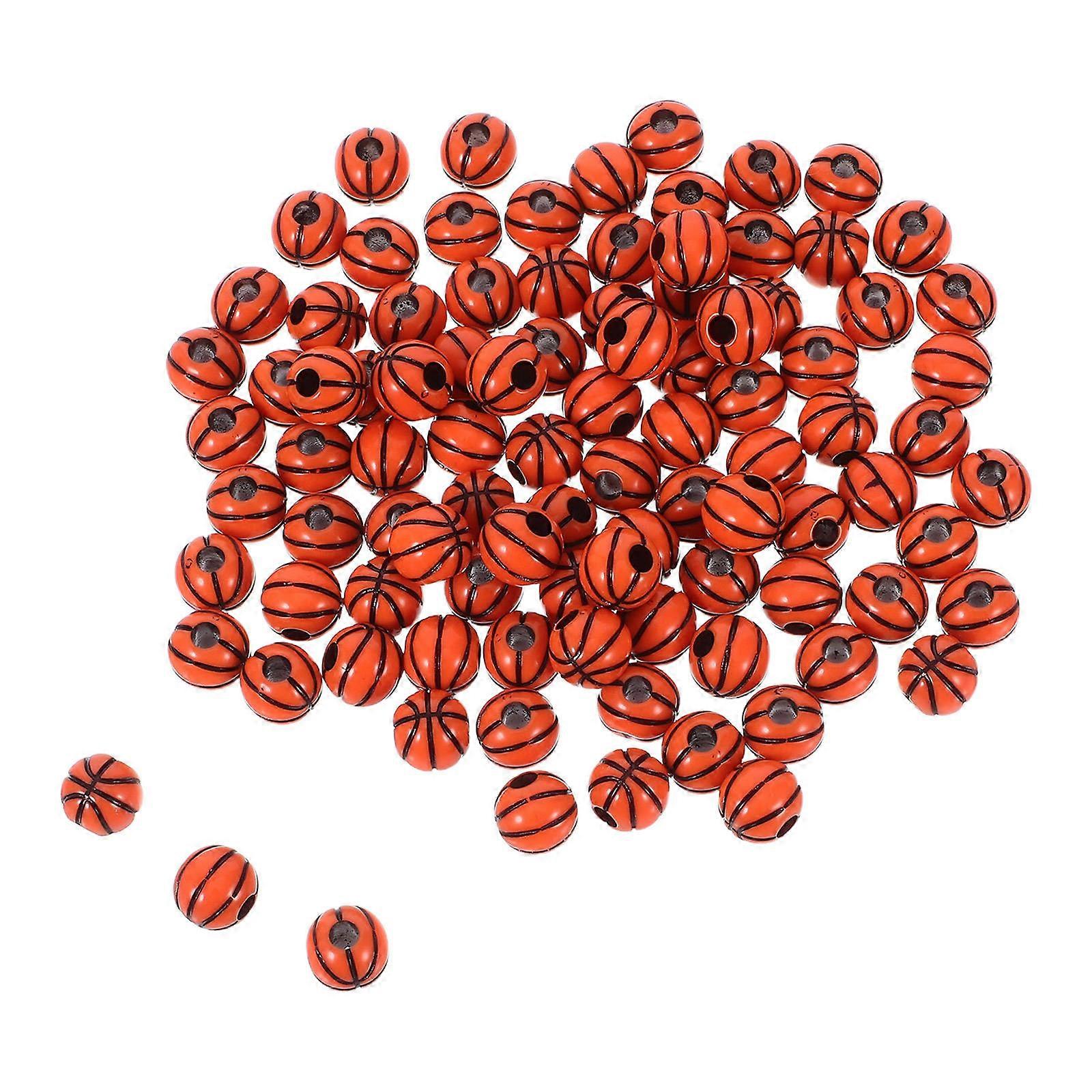 Round Acrylic Basketball Beads For Birthday Parties Parent-Child Activities Early Learners 100Pcs