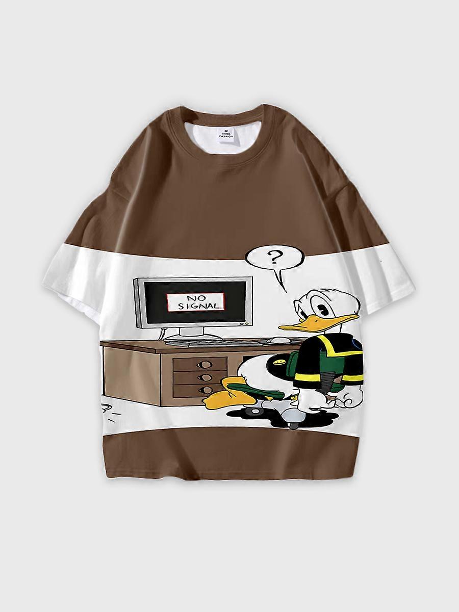 T-shirt round neck Cartoon Pattern loose short sleeve D1021