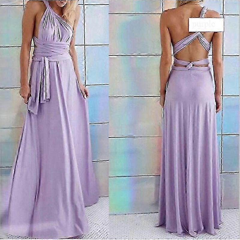 Robe longue polyvalente pour les femmes demoiselle d’honneur de soirée maxi formel