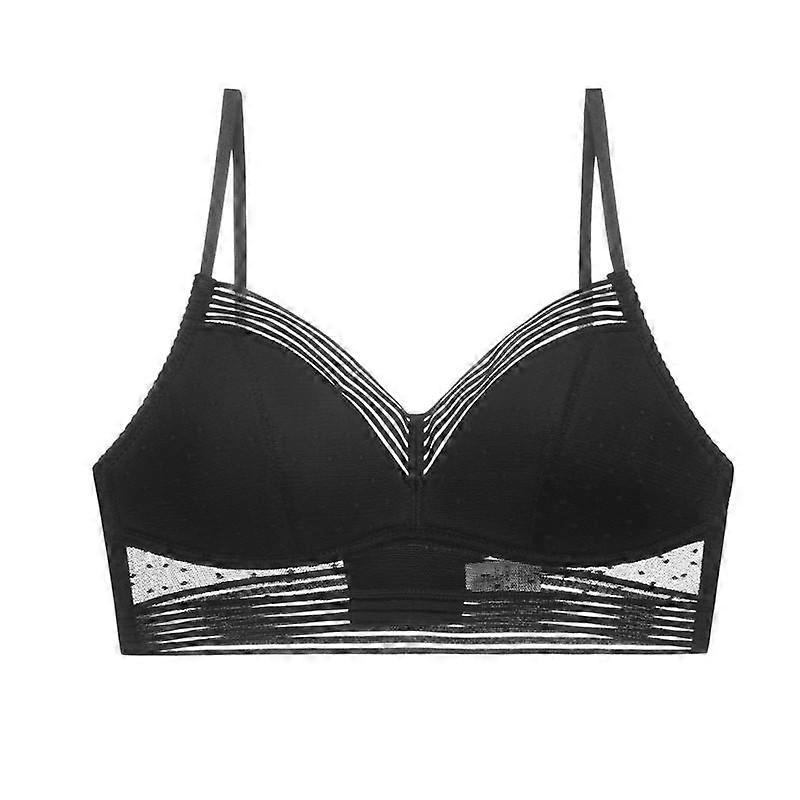 Sexy Breathable Mesh Non-wired Underwear Backless Bralette Triangular Lingerie Polka Dot Lace Bra A B C Cup