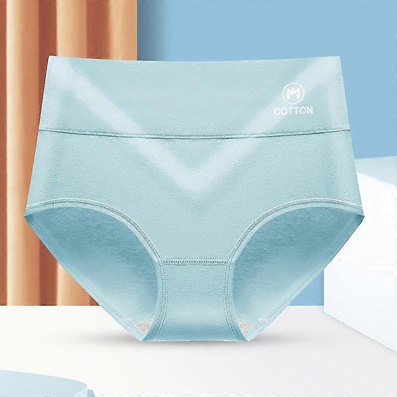High Waisted Cotton Women's Underwear with Tight Belly Print and Breathable High Waisted Briefs