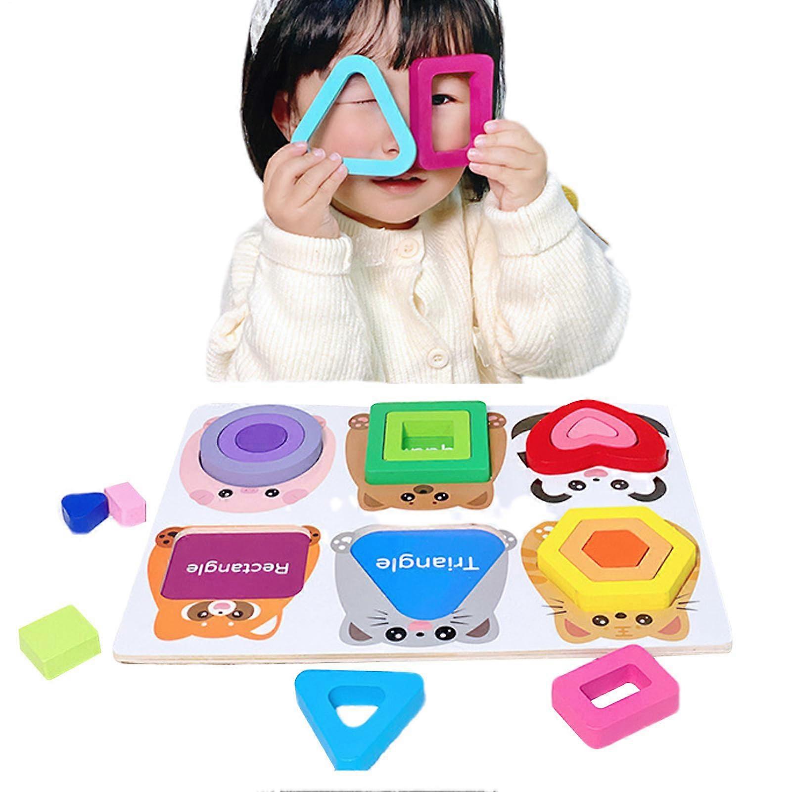 Assigning Shapes Wooden Learning Toy With Sorting Board For Nursery Preschool Travel Playroom Shape Sorting Toy