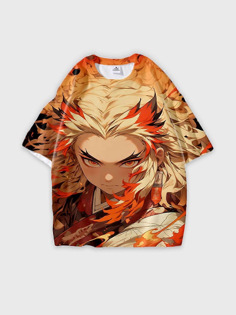 T-shirt round neck Character Pattern loose short sleeve P647