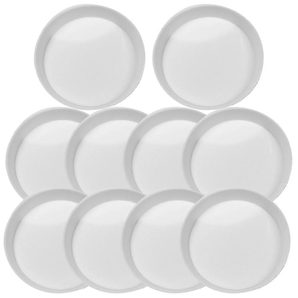 Silver Plastic Round Storage Plates for Home with Durable Design and Smooth Edge 10pcs