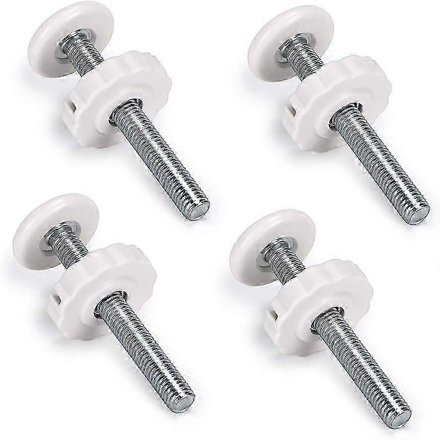 4 Pcs Threaded (White) Spindle Pressure Rods for Stair Gate