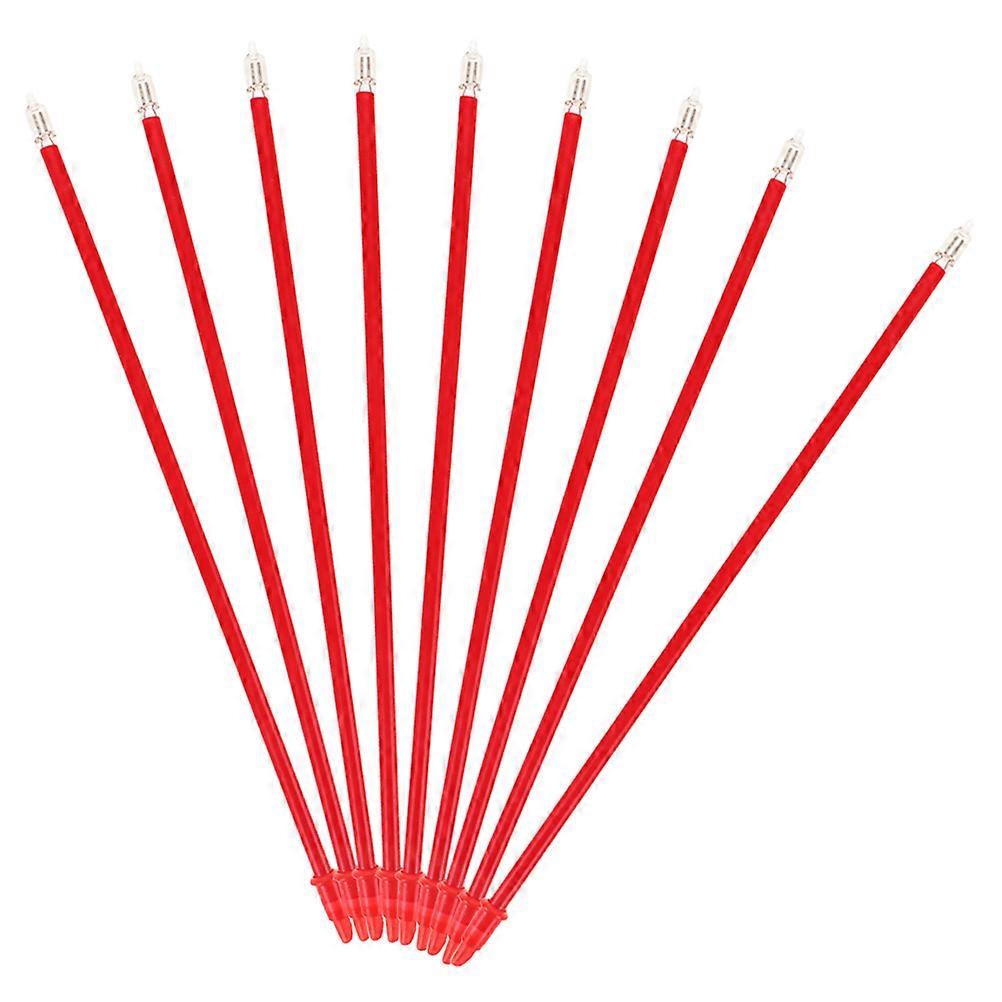 Red Plastic LED Incense Sticks for Electric Burner Decorative Fortune Blessing Candles 9pcs