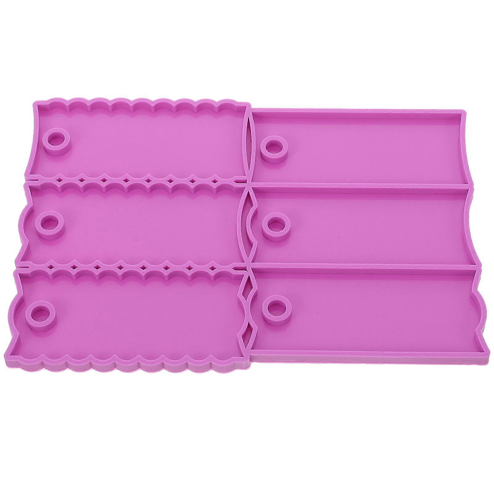 DIY Silicone Name Plate Mold for Creating Unique Identification Tags in Violet Color