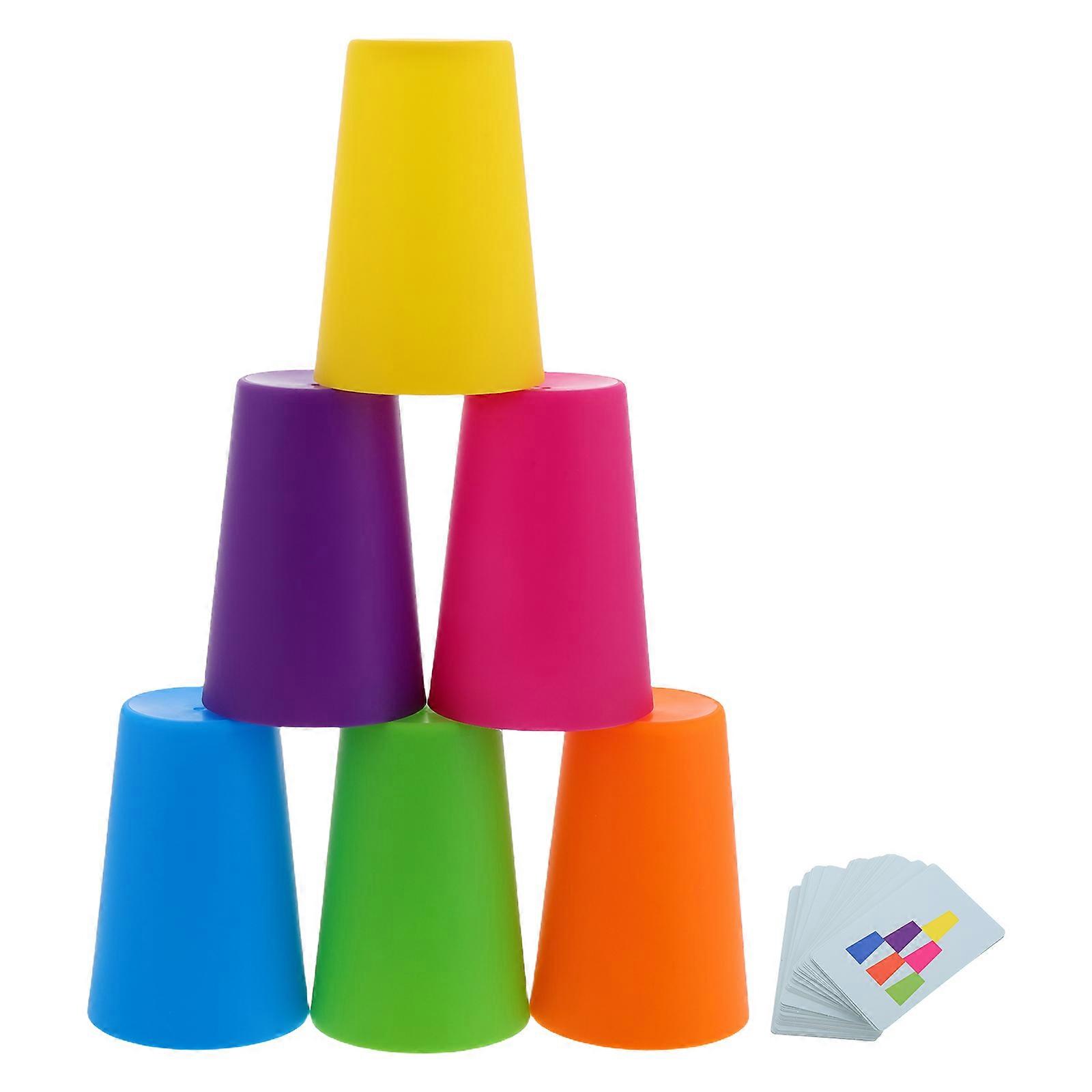 Stacking Cups Game 1 Set Engaging Toy For Children Designed To Promote Concentration During Family Gatherings