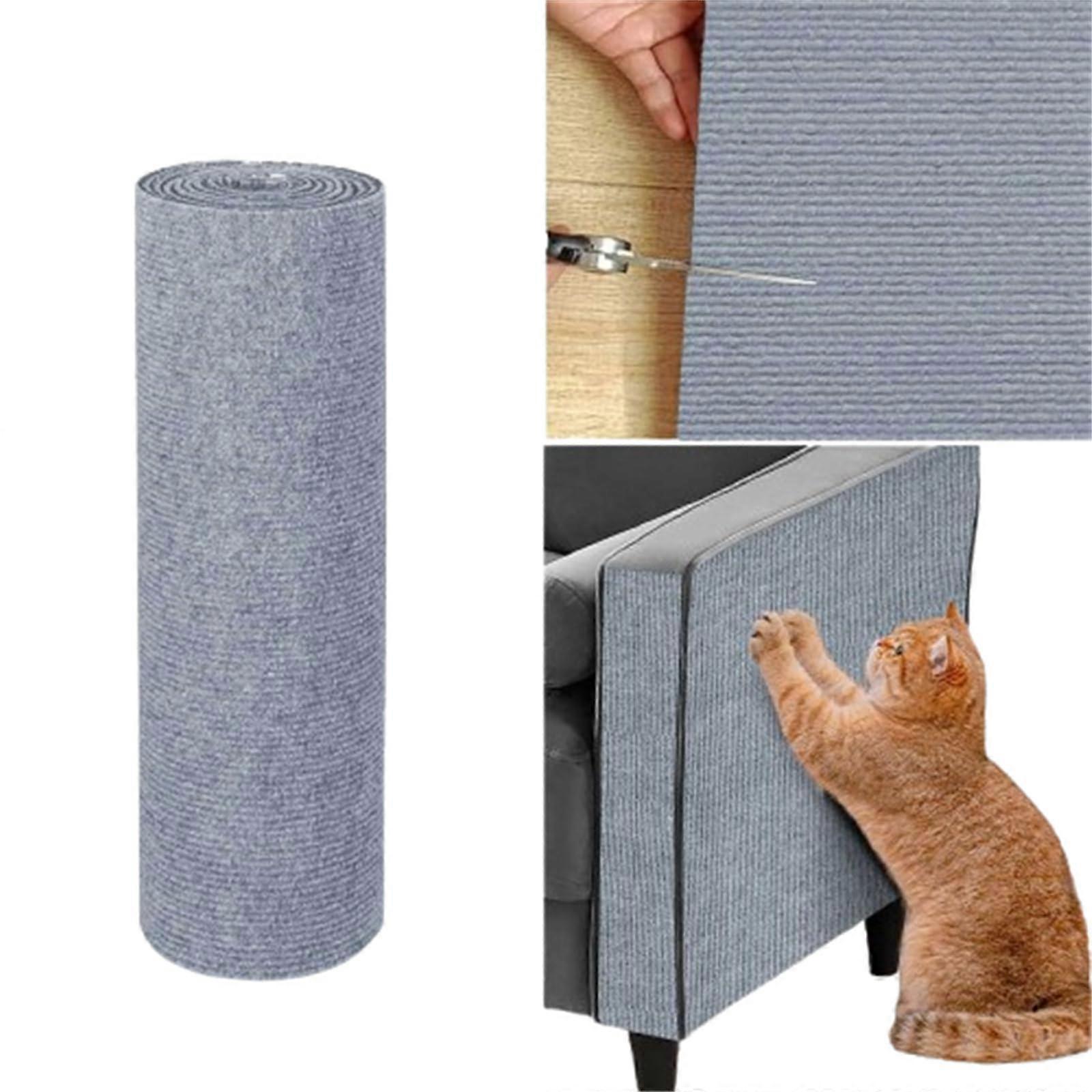SelfAdhesive Cat Scratch Mat, Cat Scratch Protection for Sofa Carpet (Light Grey)