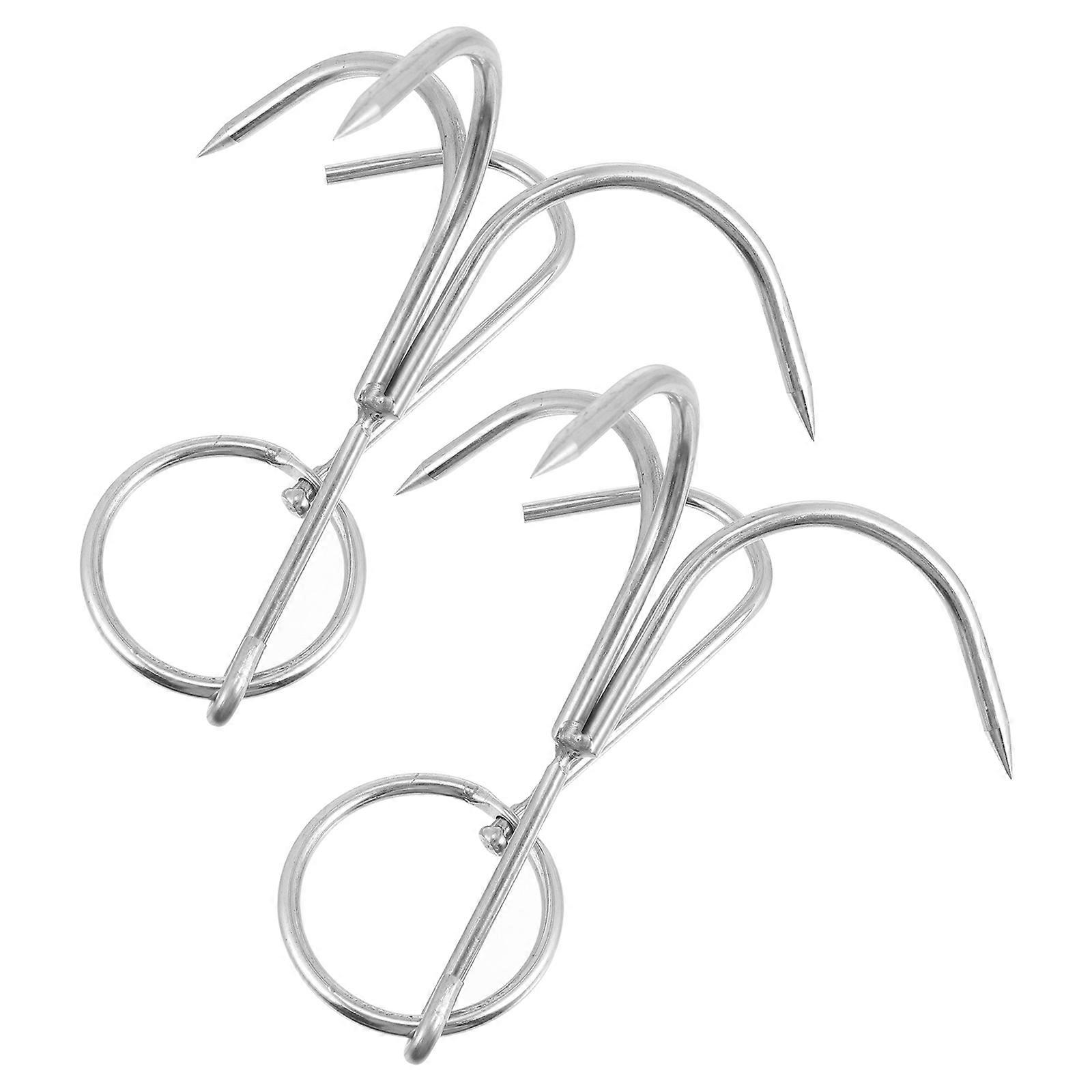 Versatile Barbecue Meat Hooks Designed For Cooking And Storage With Silver Finish 2Pcs