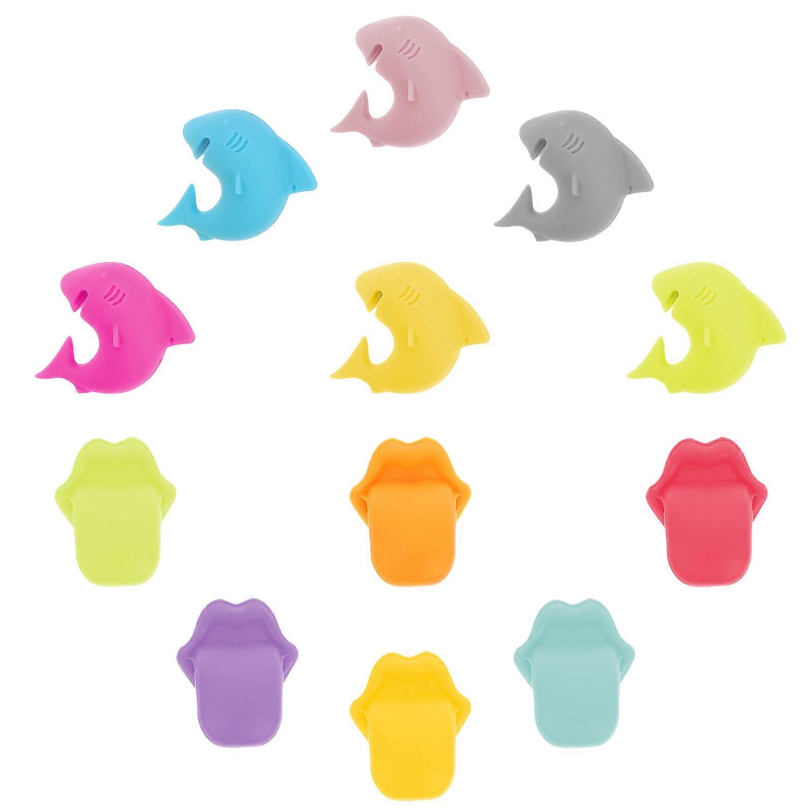 Funny Design 12Pcs Silicone Glass Identifiers For Weddings And Family Gatherings Assorted Colors