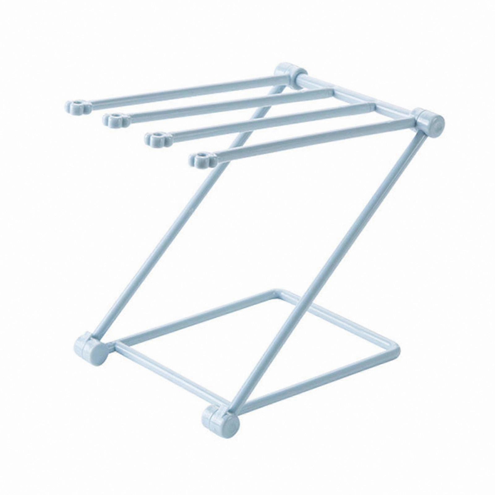 Compact Folding Laundry Rack for Indoor Use with Multi-Tier Hanging Slots