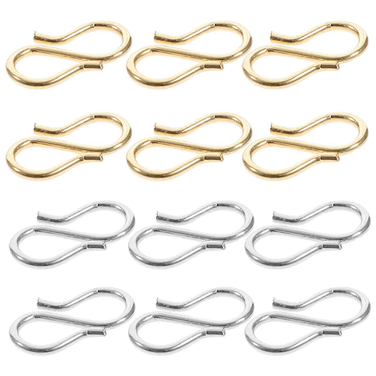Assorted Color Necklace Buckle S-shape Connector for Diy Jewelry Making Crafts Durable Stainless Steel 20Set