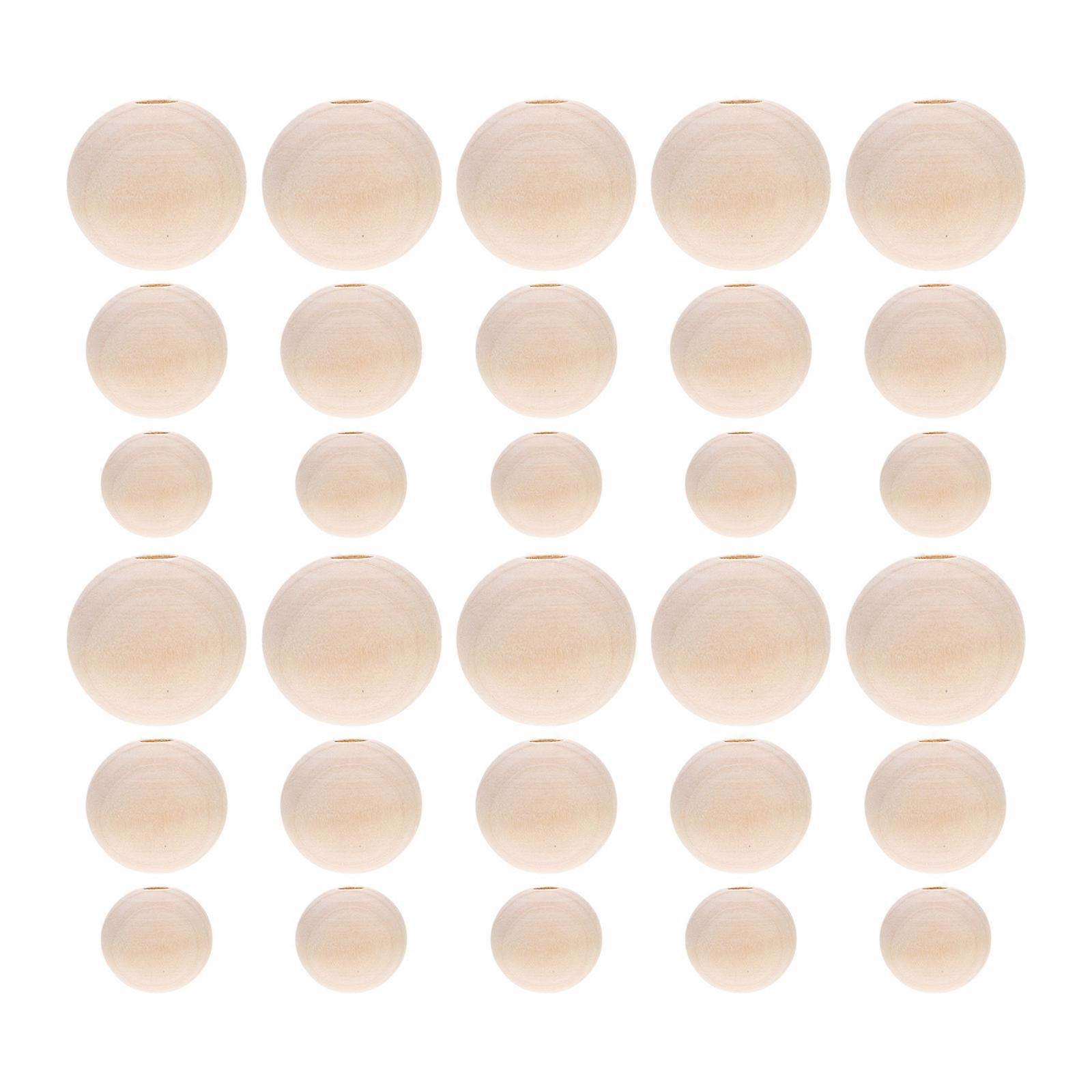 Light Brown Natural Wood Beads for DIY Crafts Elegant Round Spacer Beads 150pcs Synthetic Material