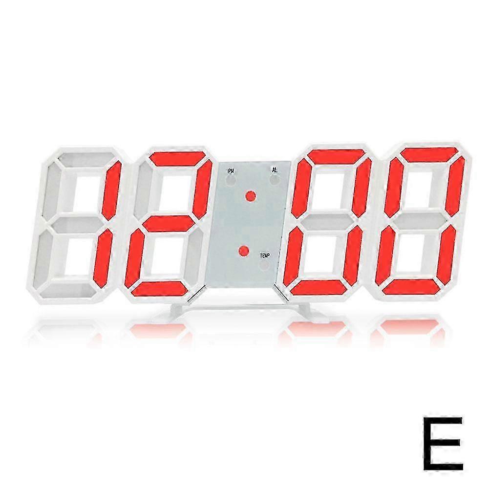 USB Digital 3D LED Big Wall Desk Alarm Clock Auto Brightness Home Decor 2025
