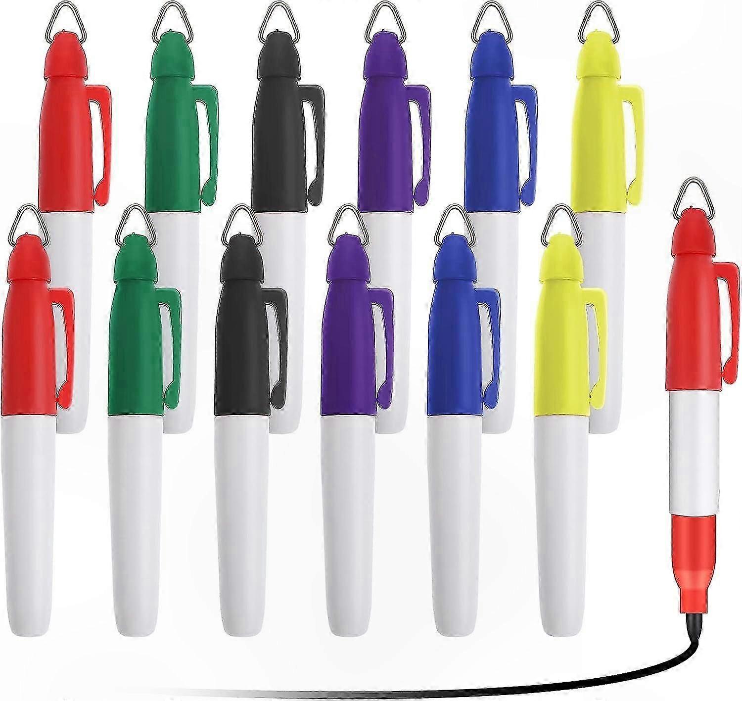 12-Pack Dual-Tip Permanent Markers, Assorted Colors (6 Vibrant Shades) for Art, Crafting, and Writing