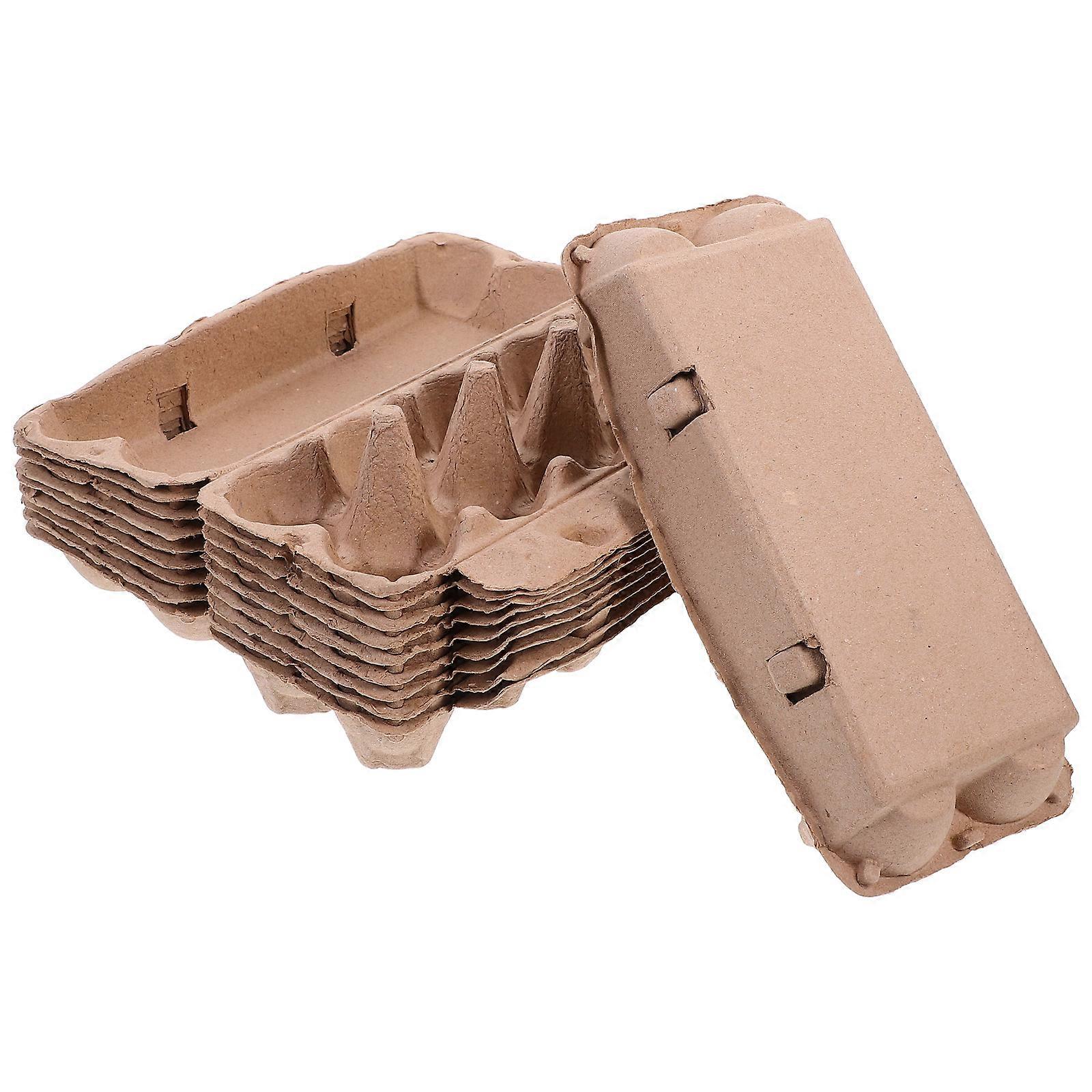 حامل بيض ثلاجة بغطاء 10 قطع صينية تخزين بيض متعددة الوظائف رائعة للمستخدمين المنزليين لون بني فاتح مع حماية البيض