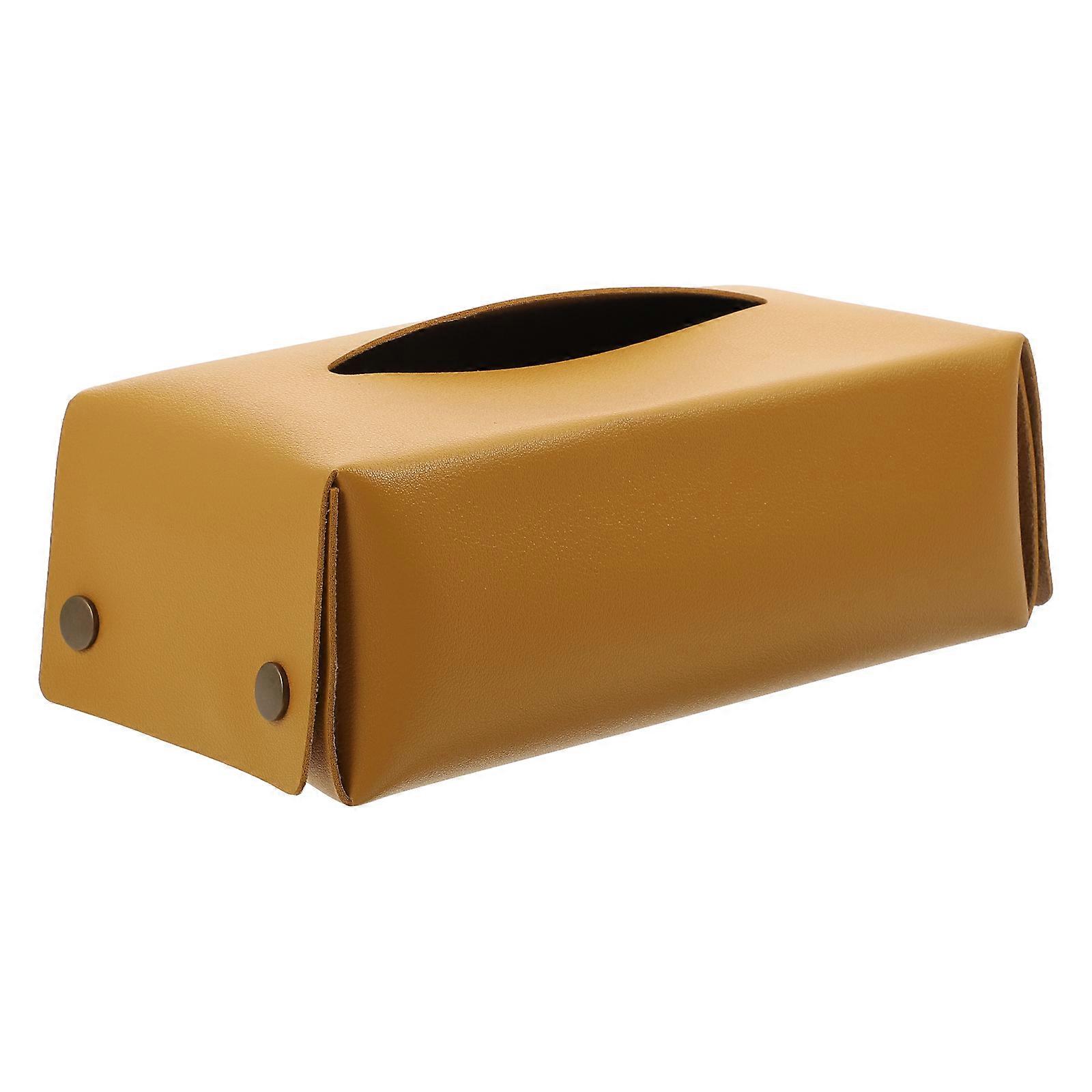 Yellow Waterproof PU Tissue Holder for Storage Safe Practical Lightweight Design 1Pc