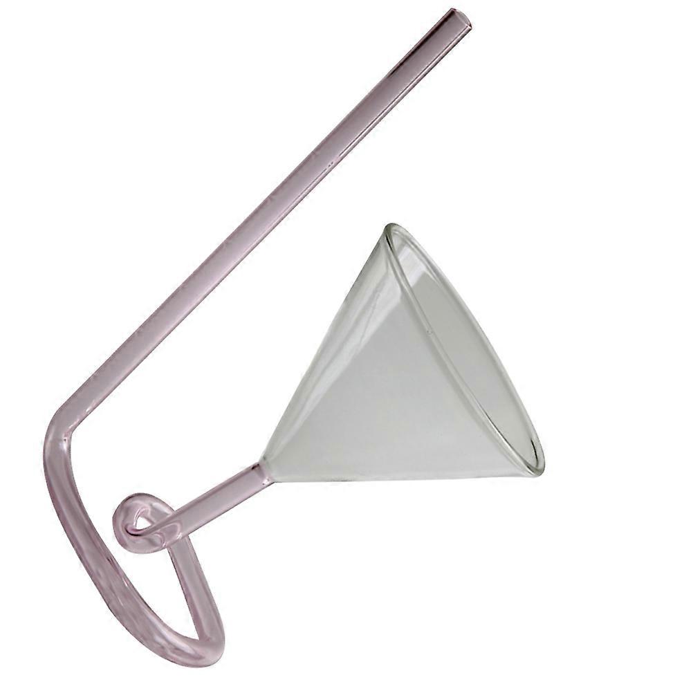 Pink Spiral Cocktail Glass with Builtin Straw for Home Use Made of High Borosilicate Glass 7.87 Inches