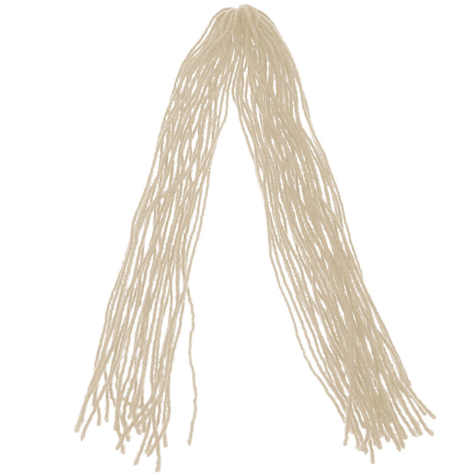 White Double Ended Synthetic Dreadlock Extensions for Unisex Fashion Hairpiece Looks Real and Comfortable 6.5 inches
