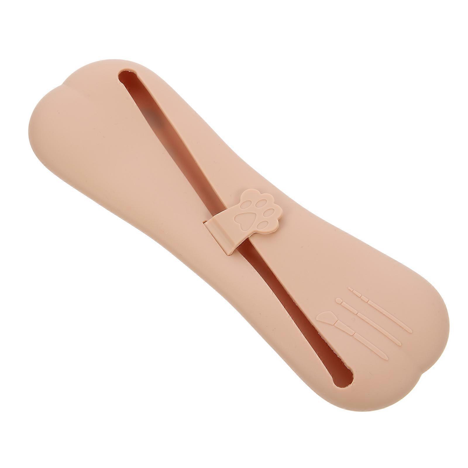 Silicone Cosmetic Holder for Home Use Lightweight Durable Coffee Color Small Compact 7.8x4.9 Inches