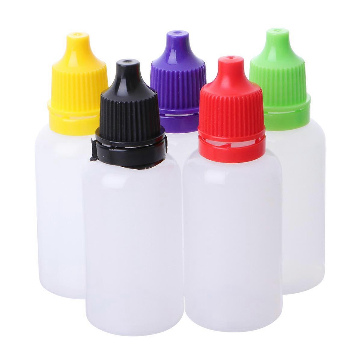 30PCS 20ML Empty Squeezable Eyedropper Bottles Plastic Refillable Essential Oil Containers with Caps (Random Color)