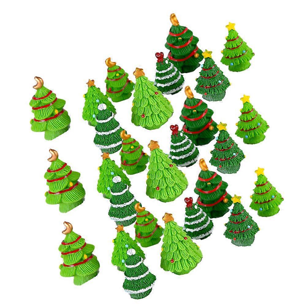 40PCS Creative Resin Christmas Tree Ornaments Microlandscape Decor Holiday Accessory Handmade Gift (Style)