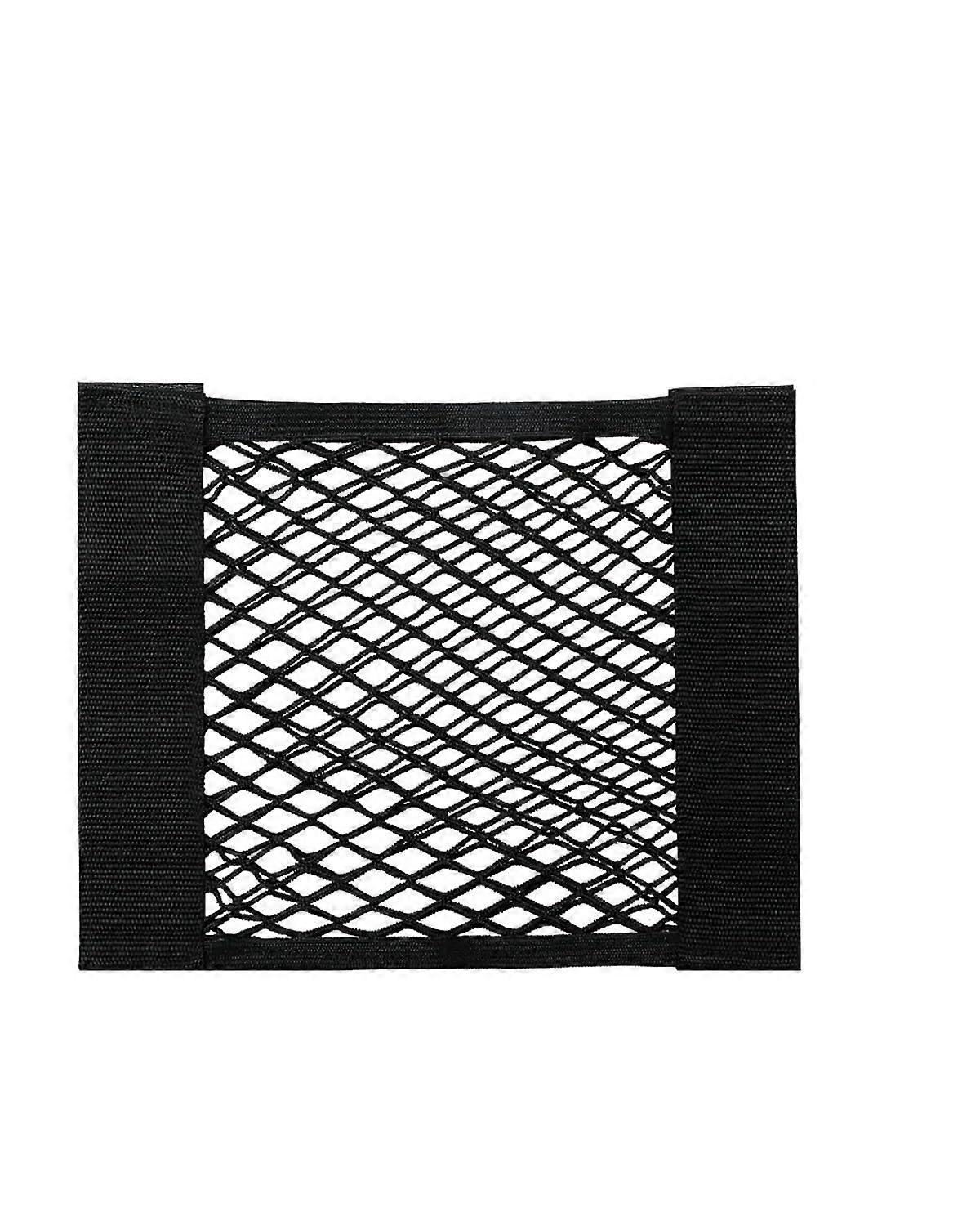 Car luggage net car seat back pocket car trunk organizer net seat elastic cord magic sticker universal storage bag car trunk organizer (30cm)