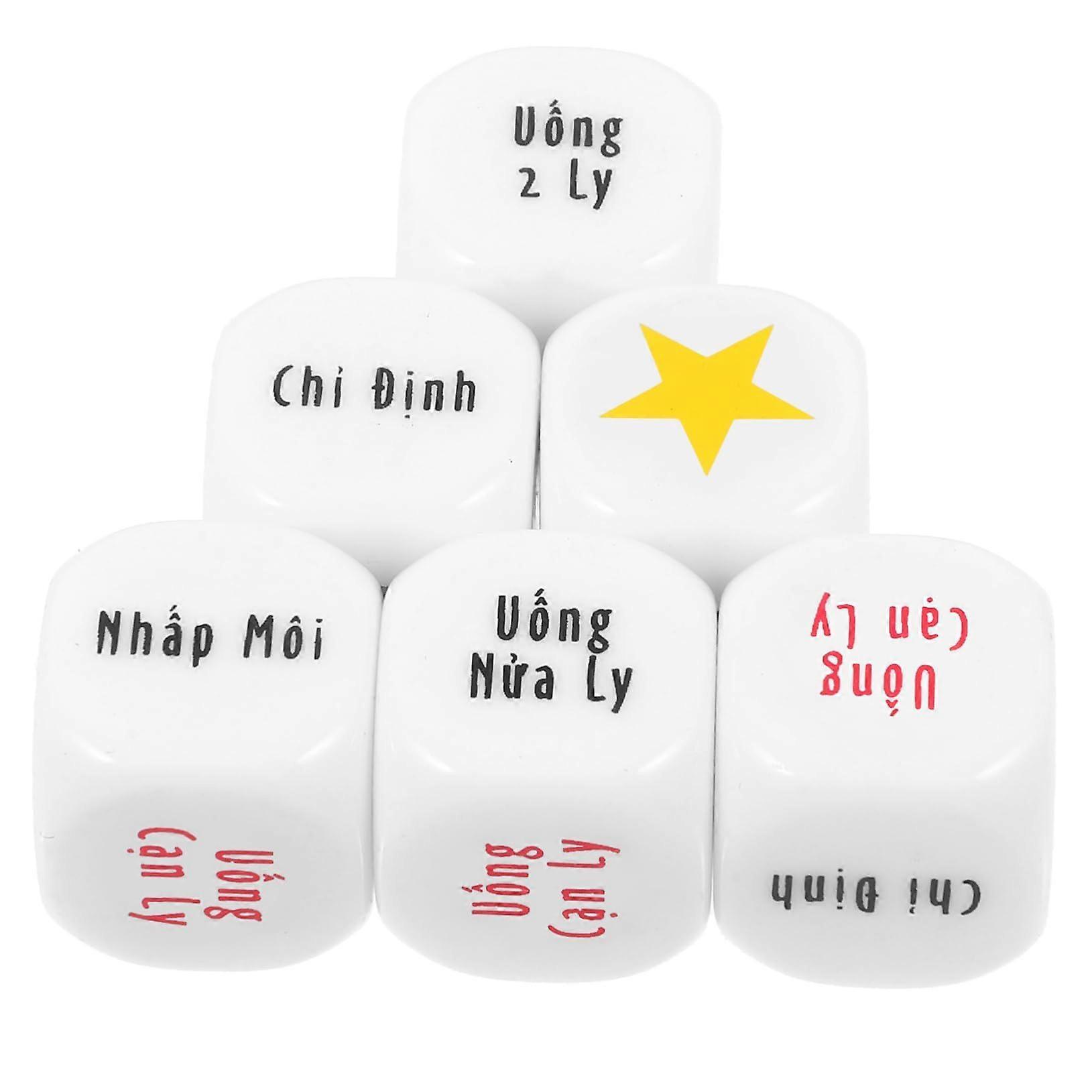 Vietnamese Drinking Cubes 6-Piece Acrylic Game Dice For Adults, Gambling Props For Parties, Stag Parties And Family Parties