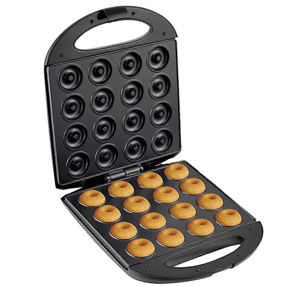 Commercial Donut Machine 1400W Double-Side Heating Thermostatic Control Teflon Coating 16-Hole Mini Donut Maker 4.5 cm